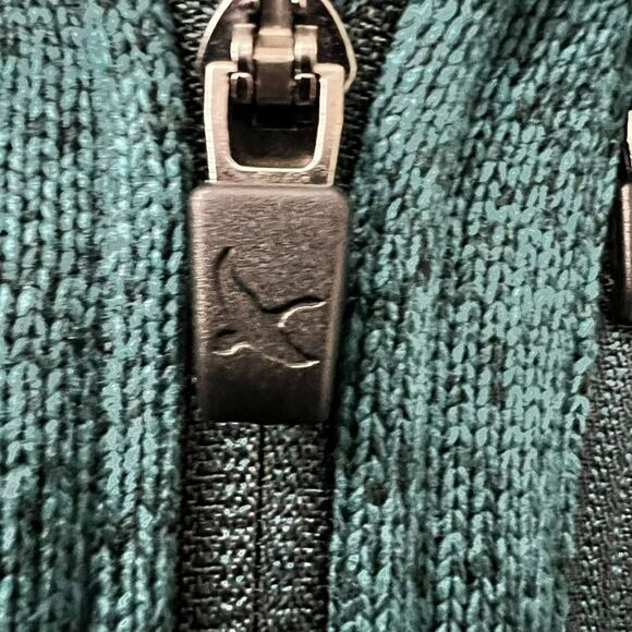 Eddie Bauer 1/4 Zip Mens Pullover Med Teal Heather Fleece Hiking Preppy Golf - Picture 5 of 11